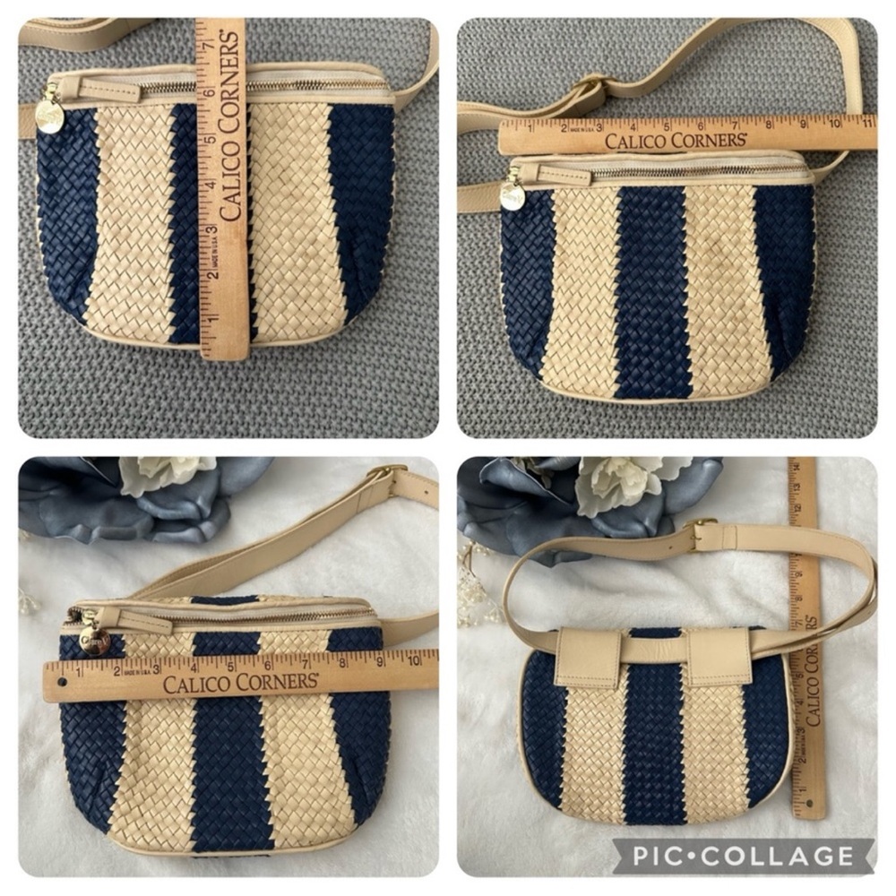 CLARE V. Woven Leather Striped Fanny Pack - Picture 12 of 12